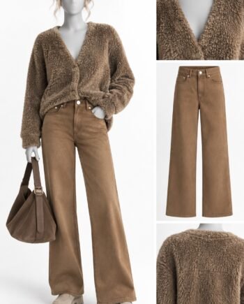 JJXX „Sima Tokyo Wide HW“ plačios kelnės – Cognac