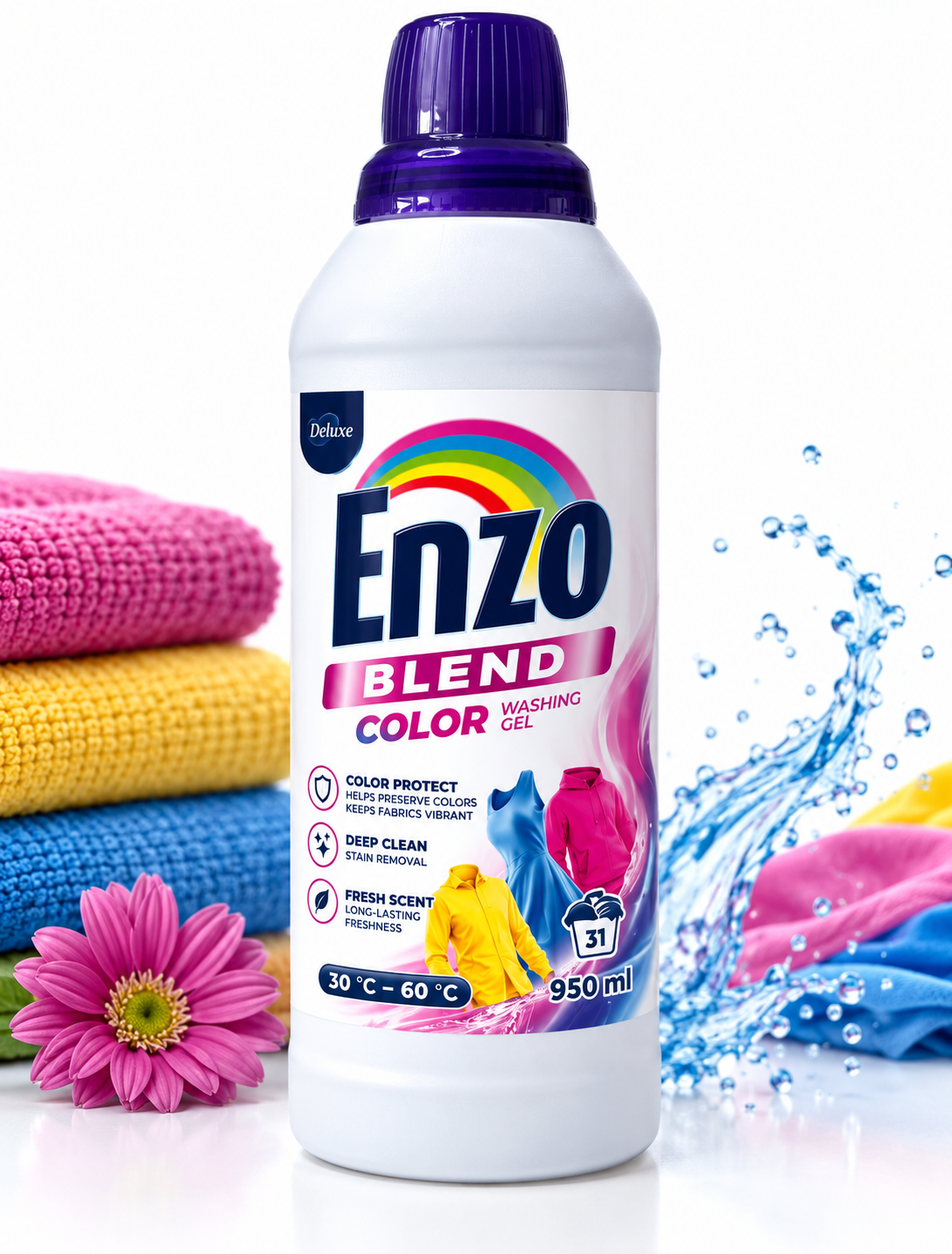 ENZO BLEND COLOR skalbimo gelis spalvotiems audiniams, 950 ml