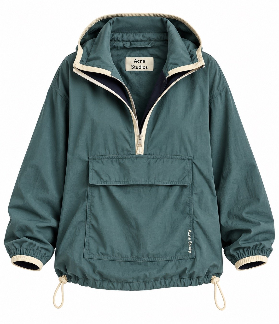 ACNE STUDIOS ŽALSVAI MĖLYNA LAISVALAIKIO STRIUKĖ – ANORAKAS, 46 DYDIS