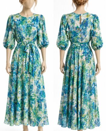 TED BAKER MARGA ILGA MOTERIŠKA SUKNELĖ SU GĖLIŲ RAŠTAIS